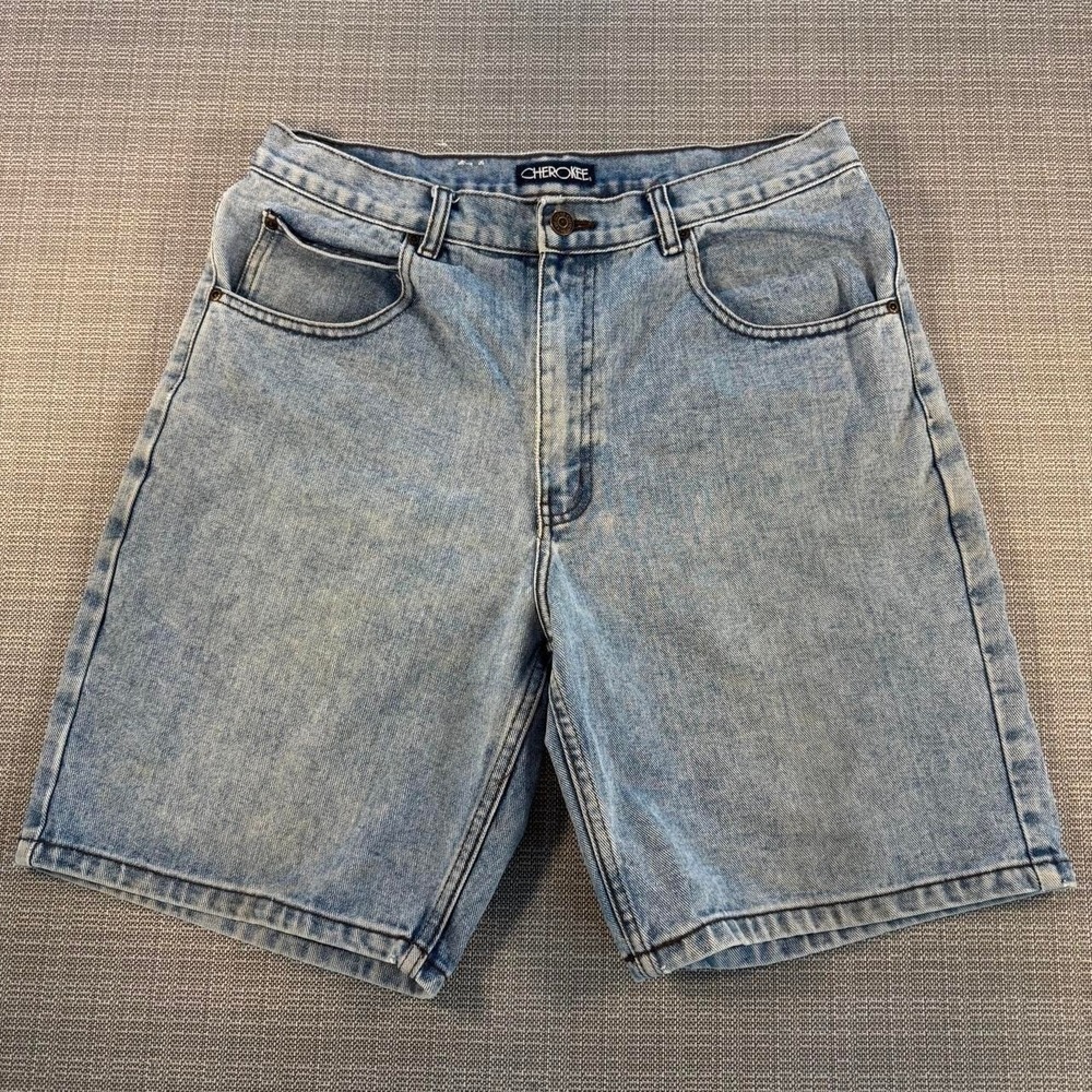 Cherokee blue cotton denim shorts size 33